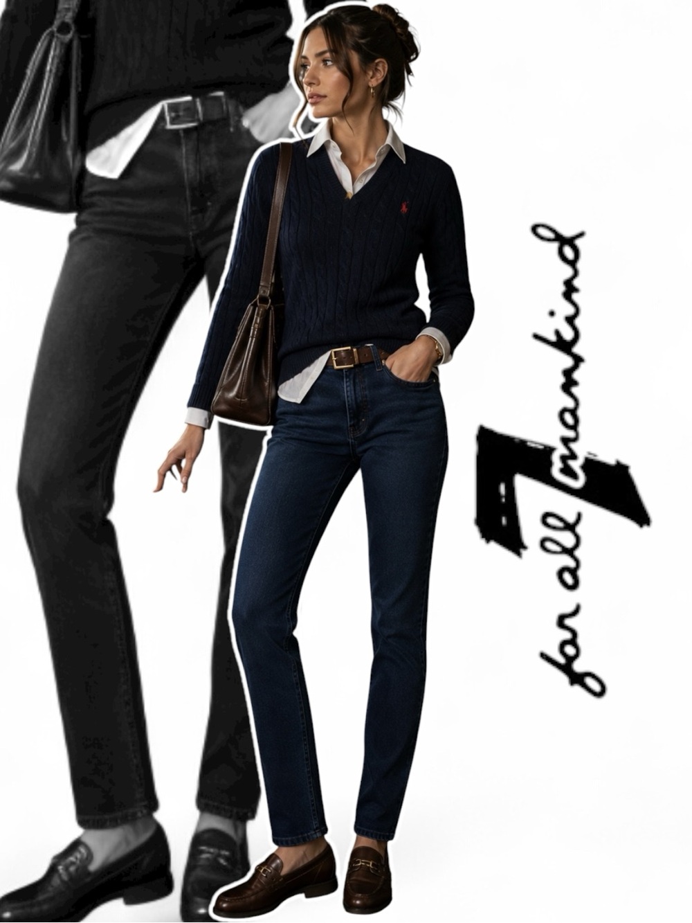 🔻350$ 7 For All Mankind Luxe Sport Modal Navy Indigo Straight-Leg Jeans Slimmy